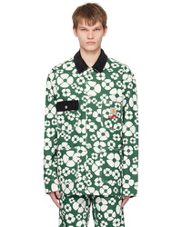 Camicia giacca a fiori verde