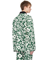 Camicia giacca a fiori verde di Marni