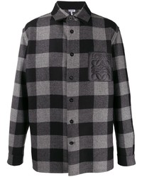 Camicia giacca a quadretti grigio scuro di Loewe