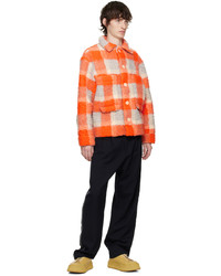 Camicia giacca a quadri arancione di Henrik Vibskov