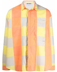 Camicia giacca a quadri arancione di Sunnei