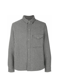 Camicia giacca a quadri grigio scuro di AMI Alexandre Mattiussi