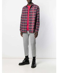 Camicia giacca a quadri multicolore di Bally