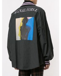 Camicia giacca a quadri nera di Christian Dada