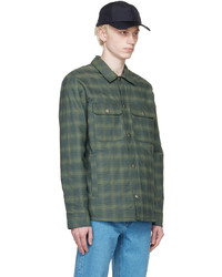 Camicia giacca a quadri verde oliva di A.P.C.