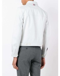 Camicia giacca a righe orizzontali grigia di Thom Browne