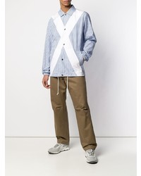Camicia giacca a righe verticali azzurra di Comme Des Garcons SHIRT