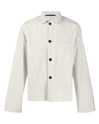 Camicia giacca a righe verticali bianca di Haider Ackermann
