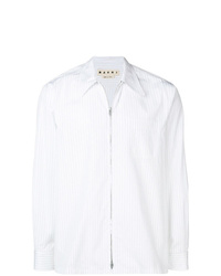 Camicia giacca a righe verticali bianca di Marni