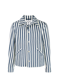 Camicia giacca a righe verticali blu scuro di Loewe