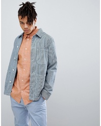 Camicia giacca a righe verticali grigia