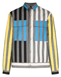 Camicia giacca a righe verticali grigia di Sunnei