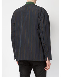 Camicia giacca a righe verticali grigio scuro di 08sircus