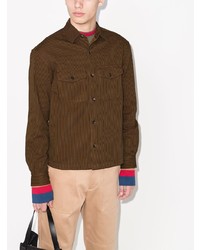 Camicia giacca a righe verticali marrone di Kenzo