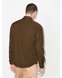 Camicia giacca a righe verticali marrone di Kenzo
