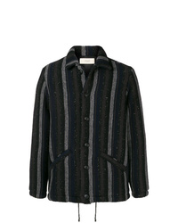 Camicia giacca a righe verticali nera di Maison Flaneur