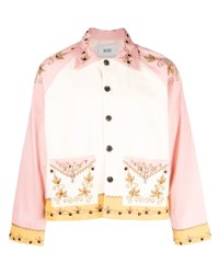 Camicia giacca decorata rosa di Bode