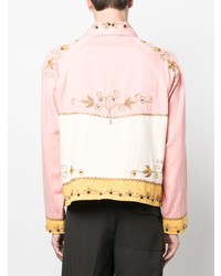 Camicia giacca decorata rosa di Bode