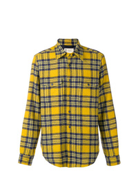 Camicia giacca di flanella a quadri gialla