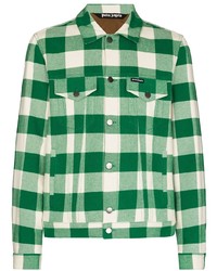 Camicia giacca di flanella a quadri verde scuro