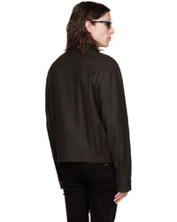 Camicia giacca di flanella marrone scuro di Amiri