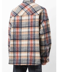 Camicia giacca di flanella scozzese multicolore di FIVE CM