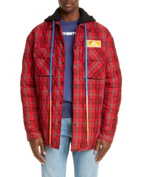 Camicia giacca di flanella scozzese rossa