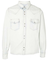 Camicia giacca di jeans bianca di Saint Laurent