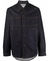 Camicia giacca di jeans blu scuro di Ami Paris