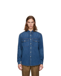 Camicia giacca di jeans blu di Burberry