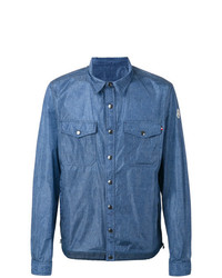 Camicia giacca di jeans con borchie blu di Moncler