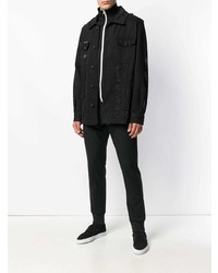 Camicia giacca di jeans nera di Philipp Plein