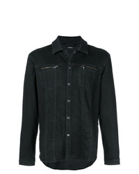 Camicia giacca di jeans nera di John Varvatos