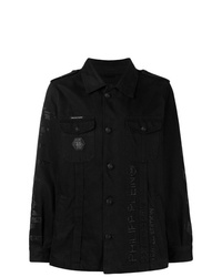 Camicia giacca di jeans nera di Philipp Plein