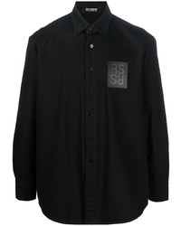 Camicia giacca di jeans nera di Raf Simons