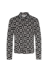 Camicia giacca di jeans stampata nera di Dolce & Gabbana