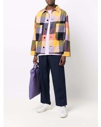 Camicia giacca di lana a quadri multicolore di Henrik Vibskov