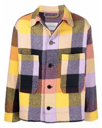 Camicia giacca di lana a quadri multicolore di Henrik Vibskov