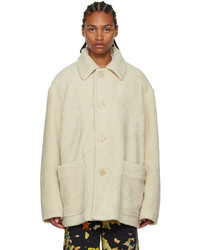 Camicia giacca di lana beige di Dries Van Noten