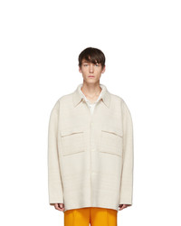 Camicia giacca di lana bianca
