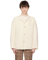 Camicia giacca di lana bianca di Auralee