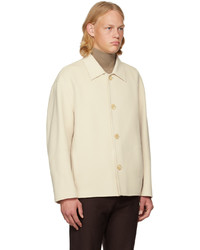 Camicia giacca di lana bianca di Auralee