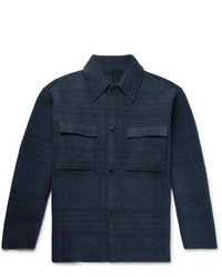 Camicia giacca di lana blu scuro di Jacquemus