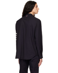 Camicia giacca di lana blu scuro di Thom Browne