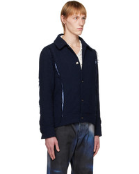 Camicia giacca di lana blu scuro di PONDER.ER