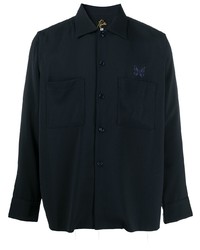 Camicia giacca di lana blu scuro di Needles