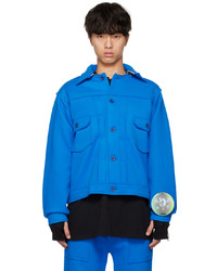 Camicia giacca di lana blu di 99% Is
