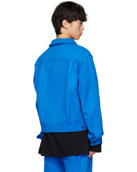 Camicia giacca di lana blu di 99% Is