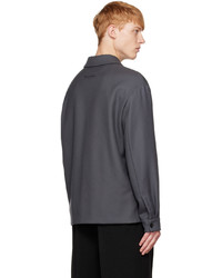 Camicia giacca di lana grigia di Zegna