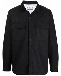 Camicia giacca di lana grigio scuro di Barbour